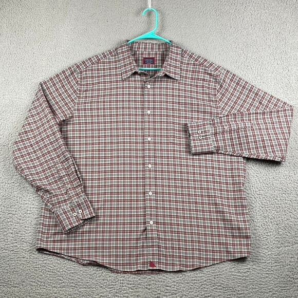 Untuckit Flannel Button Shirt Men's 3XL Gray Red Plaid Outdoors Work Causal - Picture 2 of 11